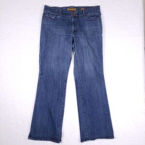 Seven7 Bootcut Jeans Women 14 Blue Y2K Westerncore Boho Embroidered Pocket Flare